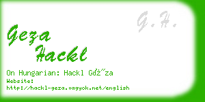 geza hackl business card